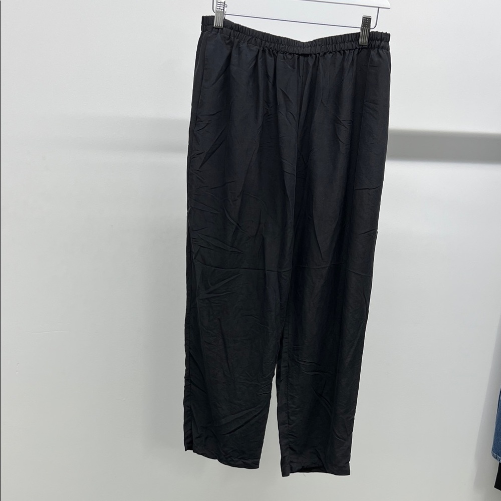 Women's Black 100% Silk Pants
